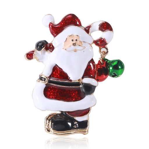 Title 3, Fashion Enamel Dripping Bell Santa Brooch a fes...