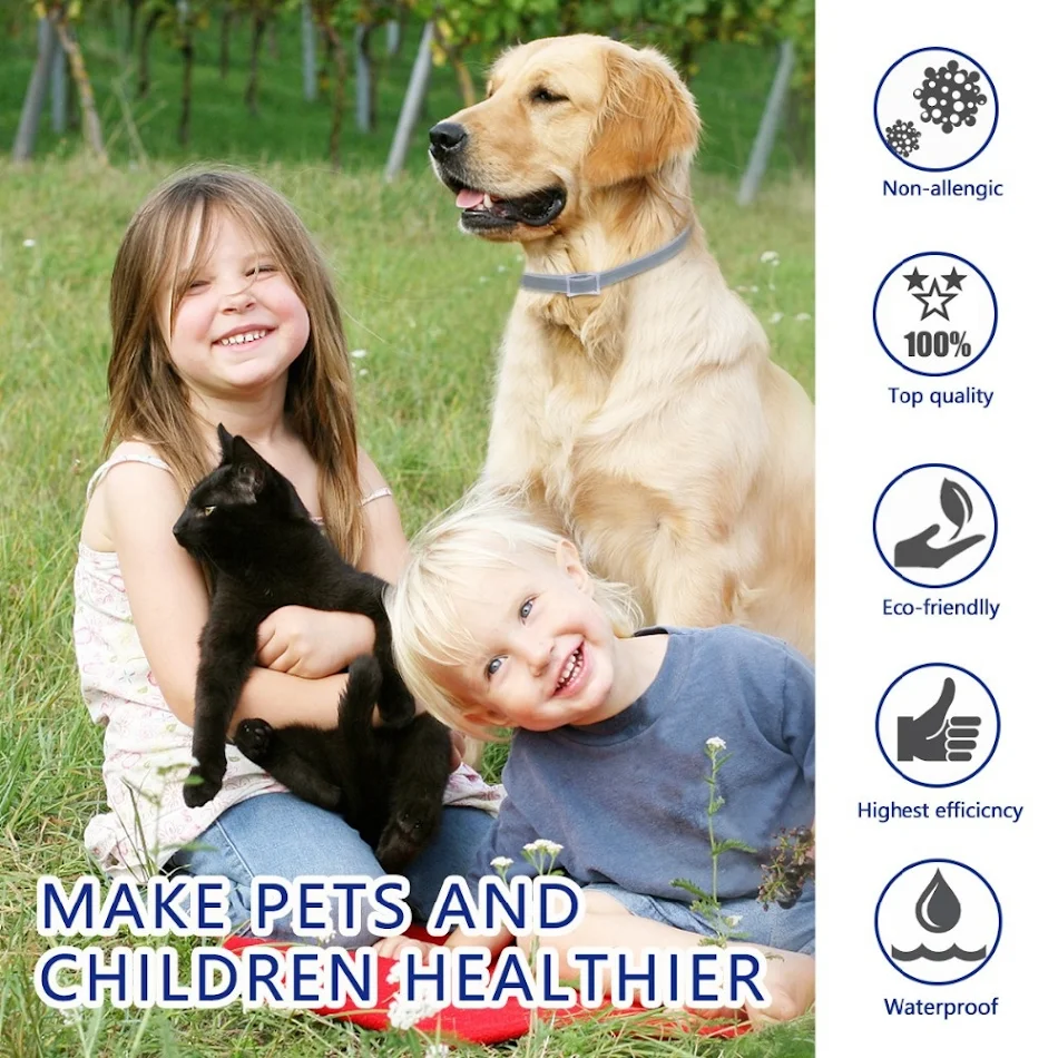 Collier anti-puces et anti-moustiques pour chiens Protection longue durée, facile à utiliser, sûr et efficace pour la santé de votre animal.