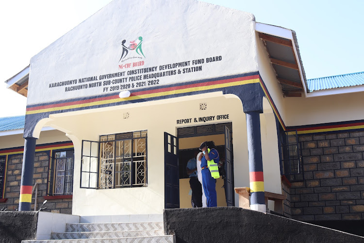 Some police officers at Kendu Bay station