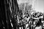 pure: Zulu maidens during the annual Reed Dance held at eNyokeni palace on Saturday. Pic. Siyabonga Mosunkutu. 09/2008. © SOwetan.