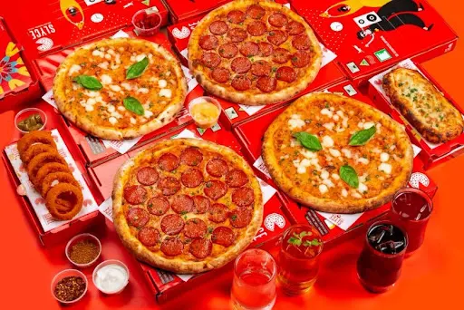 (2) OG Pepperoni + (2) OG Pizza + Just Garlic+Onion Ring+4Beverage