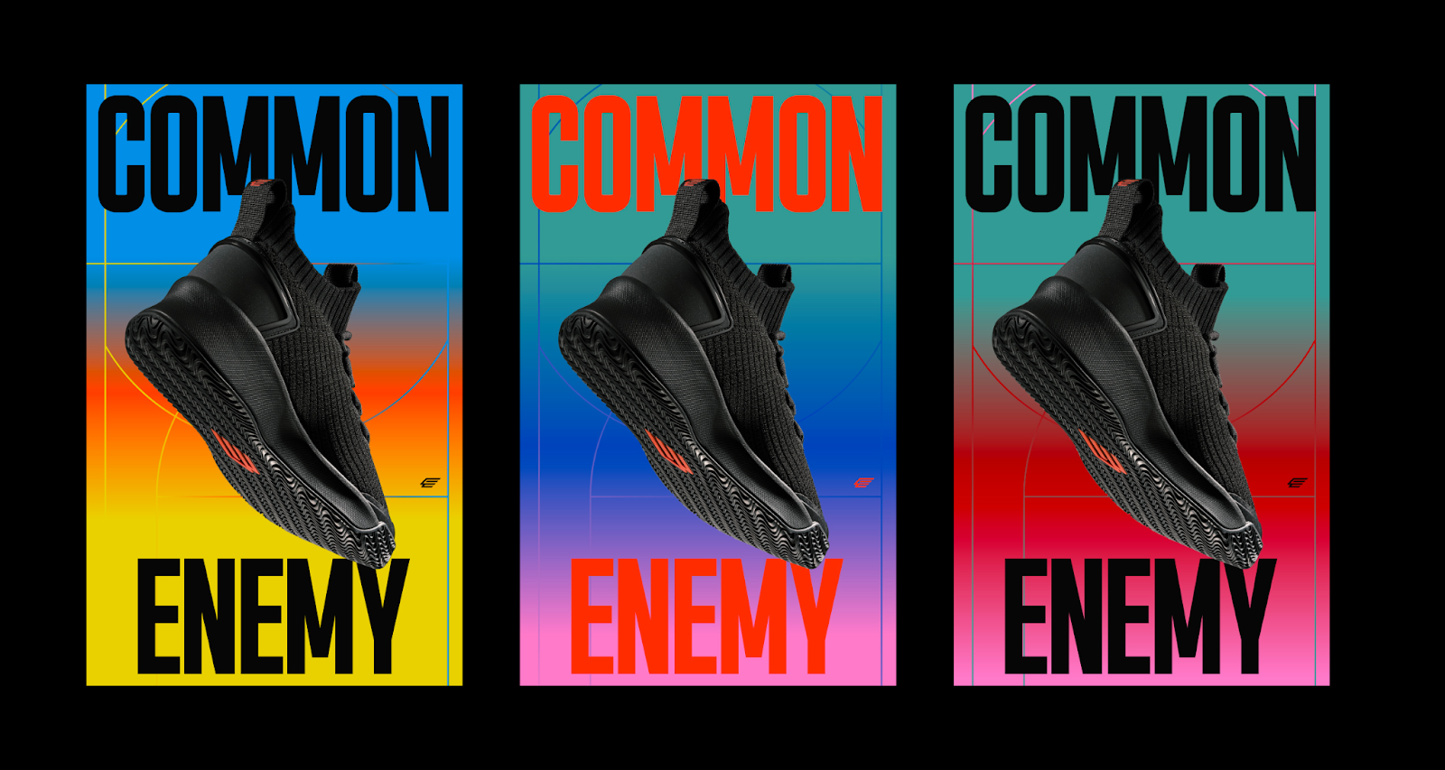 Brand and product design artifacts for Common Enemy: A Powerful Sneaker Brand with a Bold Design System