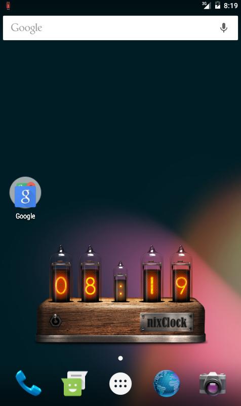 Android application Nixie clock - nixClock Alpha screenshort