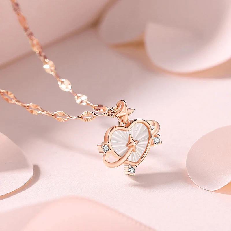 Collier de clavicule en forme de cœur de fritillaire or rose, bijou élégant et romantique pour sublimer votre décolleté, cadeau idéal.