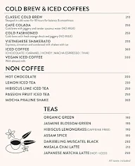 Third Wave Coffee menu 2