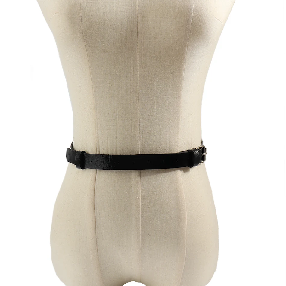 Sexy bondageriem, zwarte leren riem, heupharnas, lederen riem voor dames