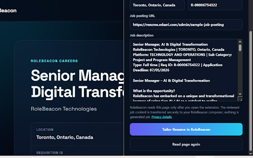 RoleBeacon Job Importer screenshot 1