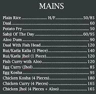 Kolkata calling menu 5