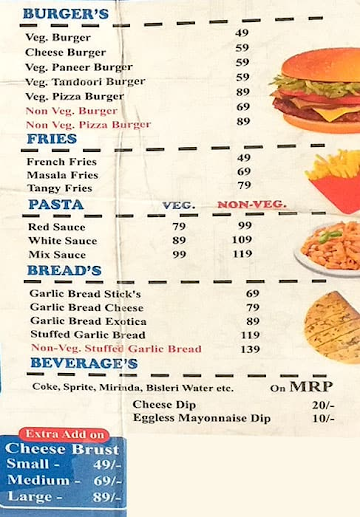 Pizzaino menu 