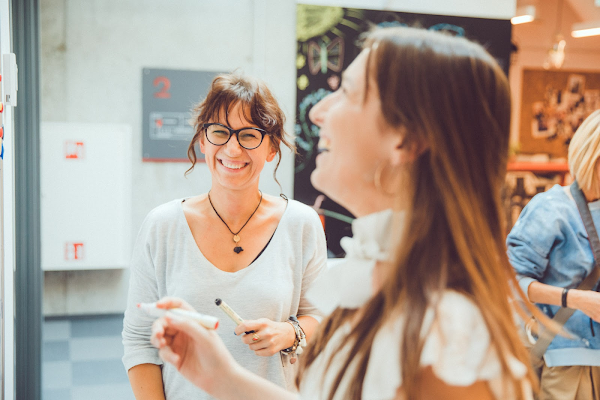 Założycielki startupu pracujące w Google for Startups Campus w Warszawie.