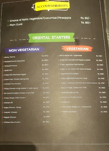 Moxa Kitchen menu 