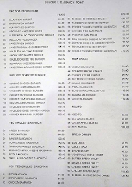 Burger & Sandwich Point menu 1