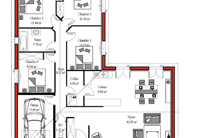  Vente Terrain + Maison - Terrain : 688m² - Maison : 100m² à Soustons (40140) 