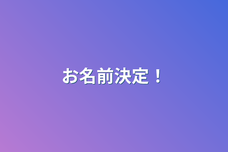 「お名前決定！」のメインビジュアル