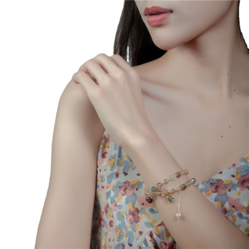 Title 4, SweetDouble Layer Crystal Bracelet for Double E...