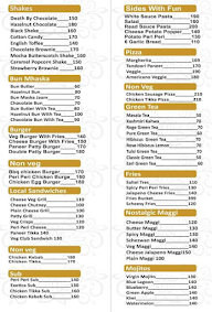 Optimus the luxury cafe menu 1