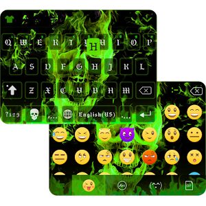 Hell Fire Emoji Keyboard Theme 15.1