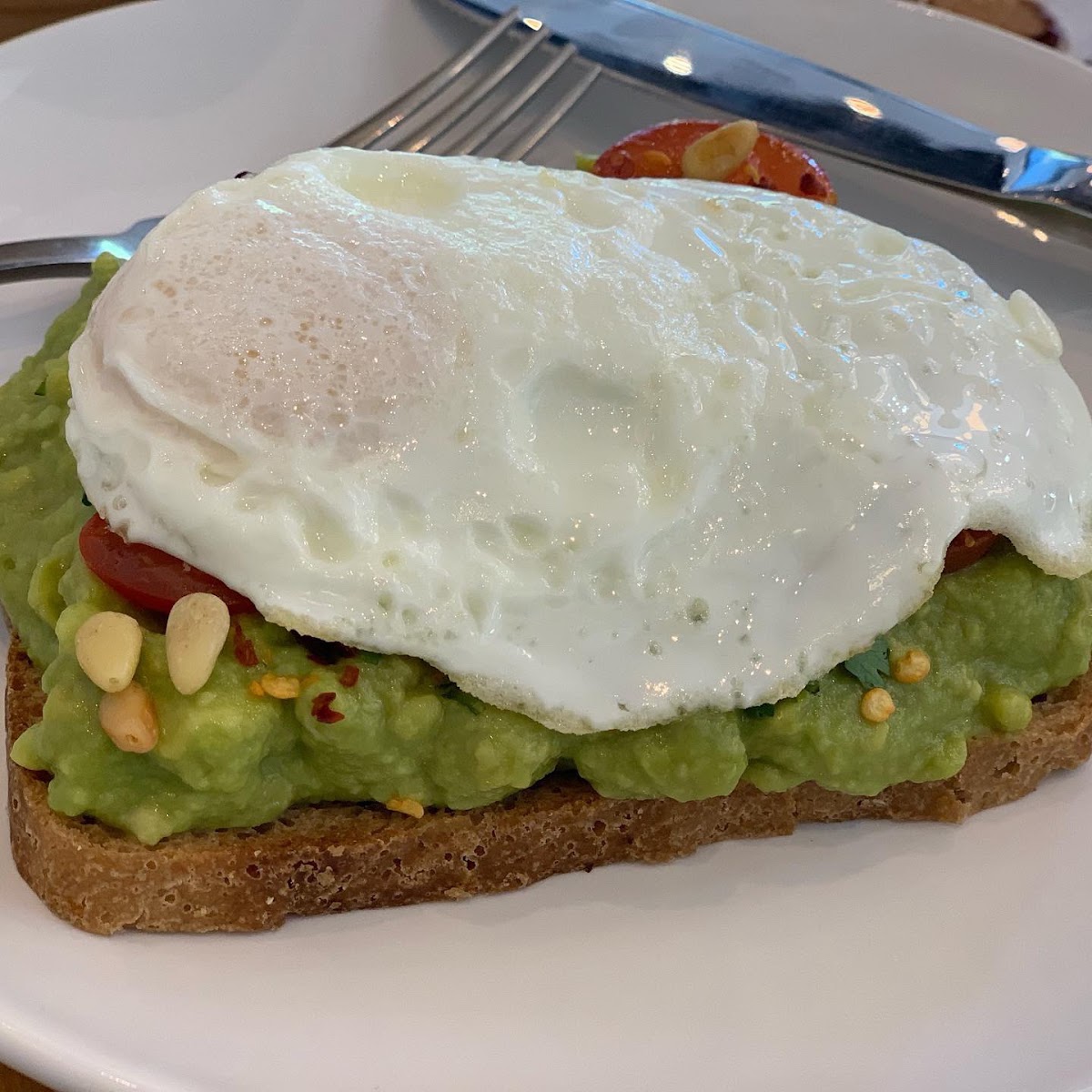 Avocado toast with a fried egg!