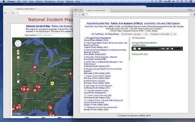 Incident Map & Police, Fire Scanner chrome extension