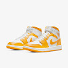 women's air jordan 1 mid white/white/university gold