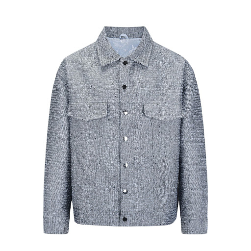 Title 3, Fashion Tweed Woven Shirt Loose Couple Casual M...