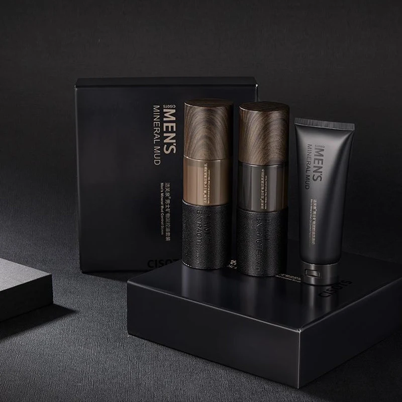 Kit de control de aceite para hombre con arcilla mineral, hidratante, tres piezas. Disfruta de una piel fresca y equilibrada con este set esencial.