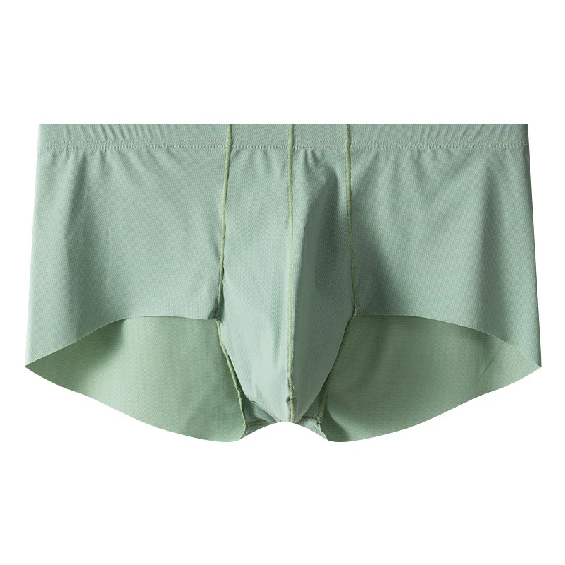 Heren boxershorts met middelhoge taille van ijszijde, effen kleur. Zacht, ademend en comfortabel voor dagelijks gebruik.
