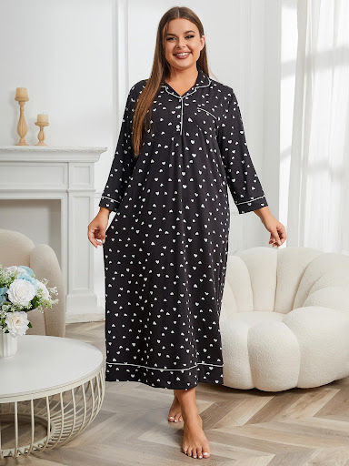 Title 2, Womens Long Sleeve Plus Size Nightdress Can Be...