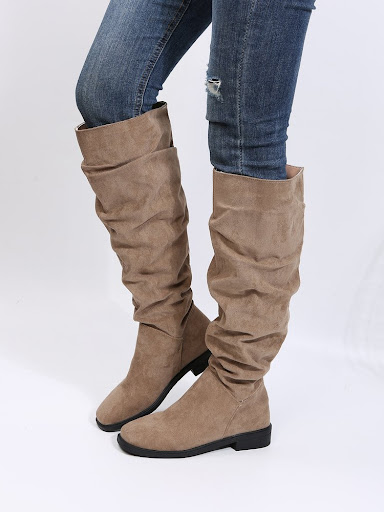 Title 5, Womens high tube round toe large size solid co...