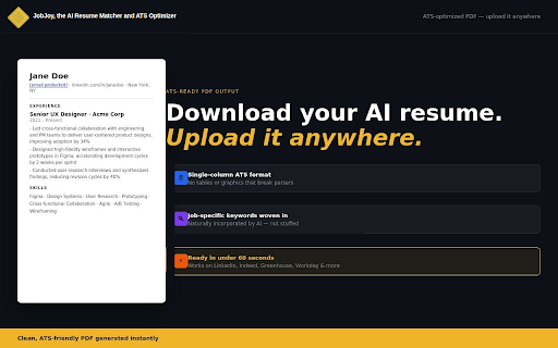 JobJoy - AI Resume Matcher and ATS Keyword Optimizer screenshot 2