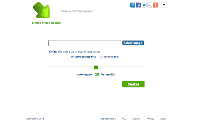 Simple Image Resizer chrome extension