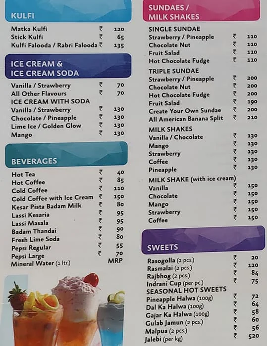 Bikanervala menu 