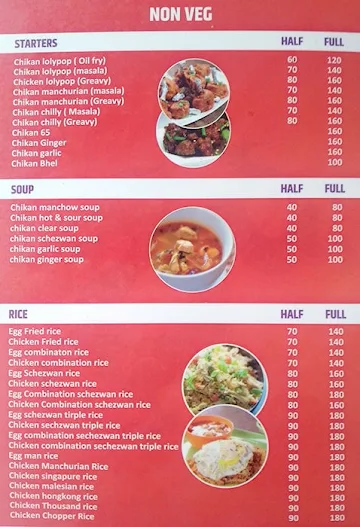 Visava Chinese Corner & Family Restaurant menu 