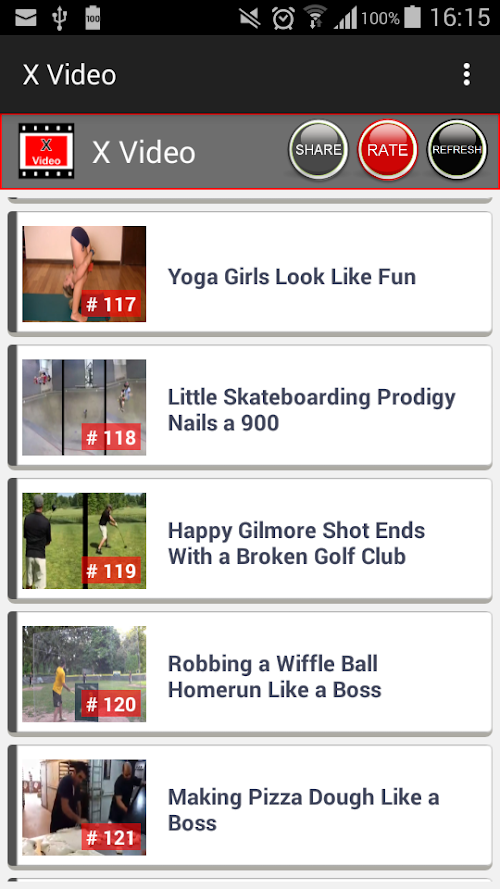 Android application X Video screenshort