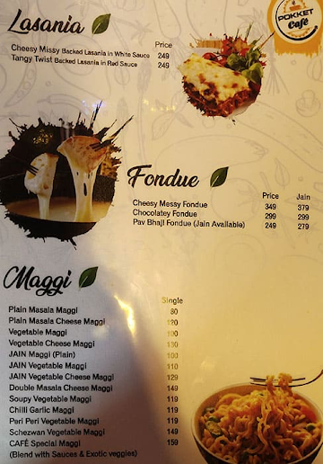 Pokket Cafe menu 