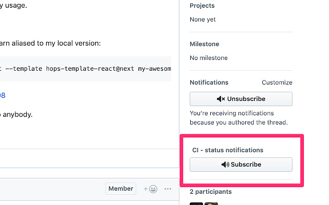 Status Update Notifier for Github