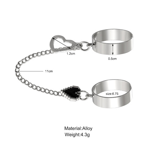 Title 6, Double Heart Ring for Men and Women A Symbol of...