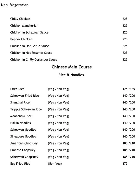 Augusta Club menu 