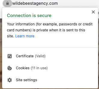 Proof of SSL certificate and a secure site