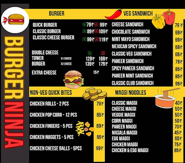 Burger Ninja menu 