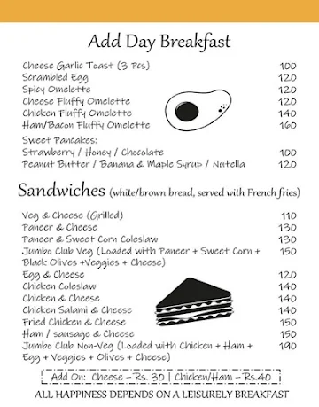 Baker's Nest menu 