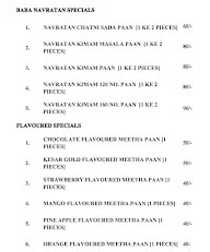 Bhagat Paan Bhandar menu 1