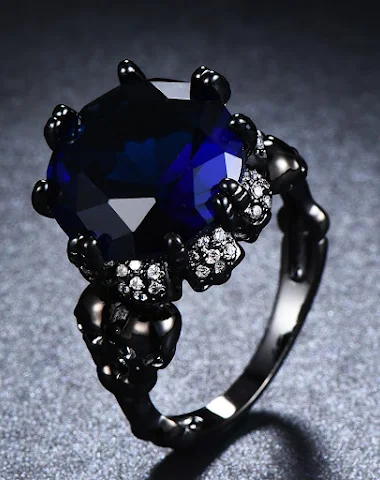Anel de Caveira Redondo Diamante Ou - 3