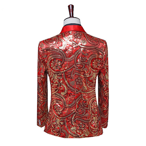 Title 5, Mens Green Fruit Collar Stage Performance Suit...