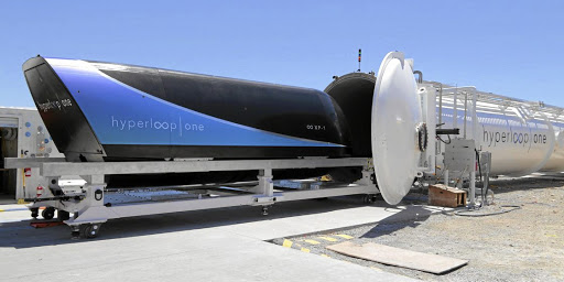 THE FUTURE Hyperloop One reaches a new top speed in a test run with a pod in a vacuum tube Picture: Hyperloop One