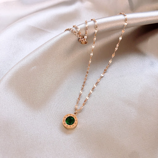 Title 7, Colorful Zircon Geometric Square Necklace Eleva...