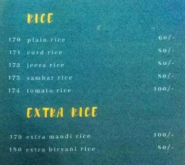 Our mandi & biryani Co menu 