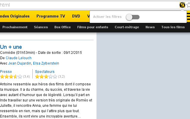 Allociné Chrome Filter Preview image 0