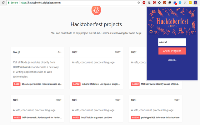 Hacktoberfest Progress Checker Preview image 2