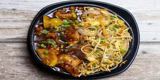 Chicken Chilly Garlic Noodles With Fish In Oyester Sauce